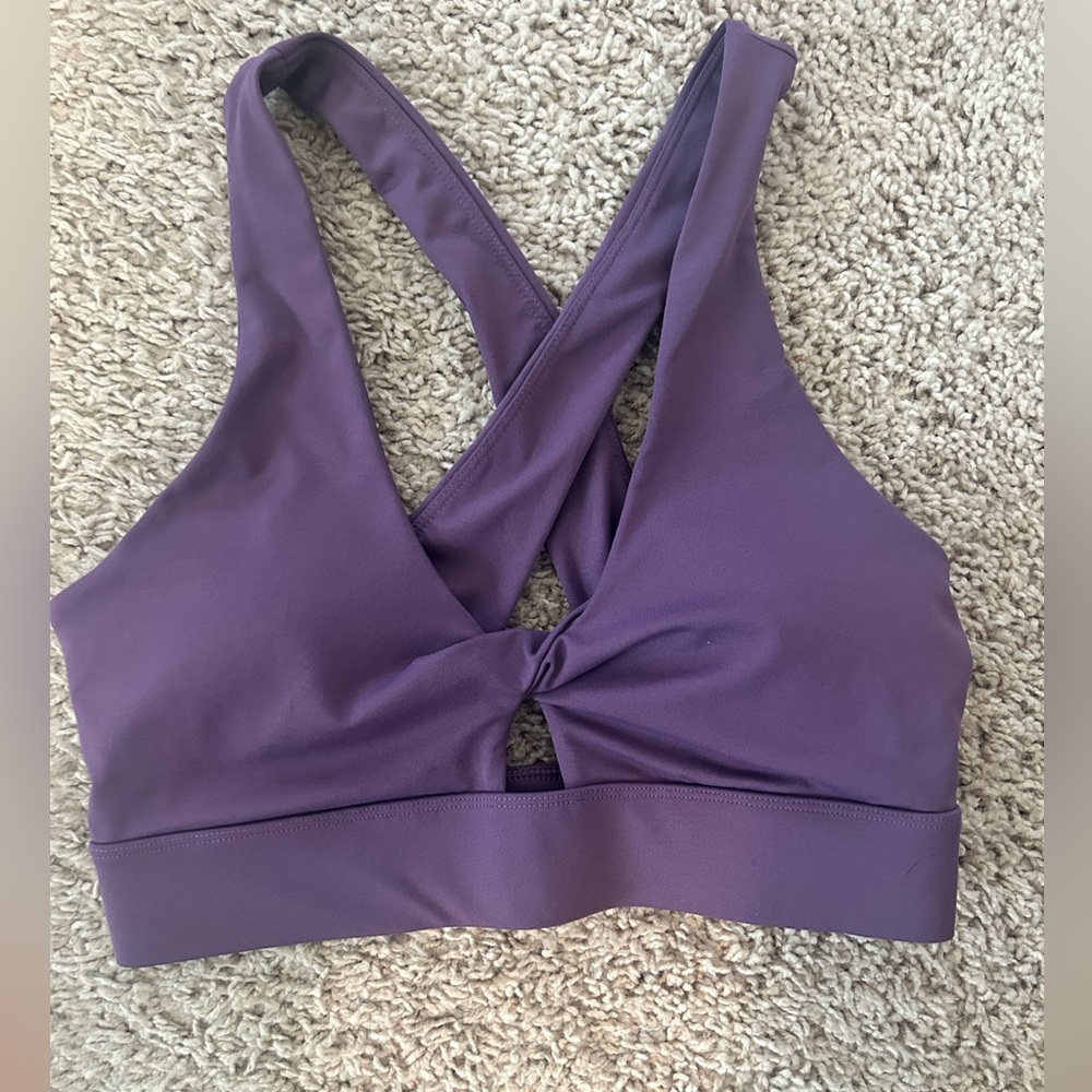 Fabletics Purple Oasis Twist Sports Bra